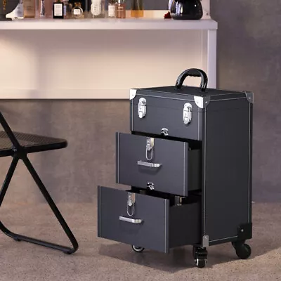 Large Mobile Makeup Beauty Cosmetic Storage Trolley Nail Technician Drawers Case • £59.95