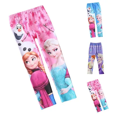 £7.82 • Buy Kids Girls Cartoon Leggings Winter Warm Skinny Pants Slim Fit Cartoon Trousers