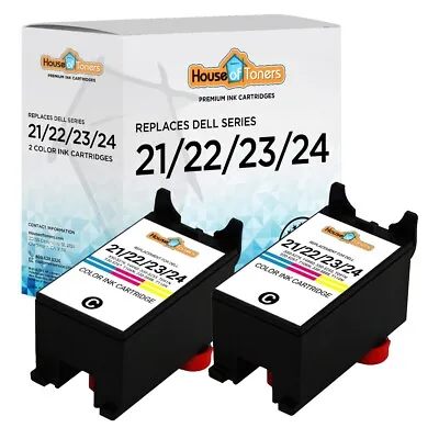 $9.50 • Buy 2PK Series 21 22 23 24 Color Ink Cartridges For Dell V313 V515w Printer