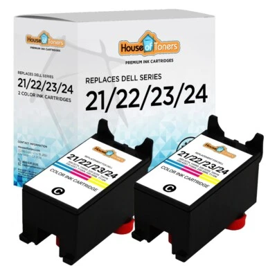 $9.50 • Buy 2PK Series 21 22 23 24 Color Ink Cartridges For Dell V313 V515w Printer