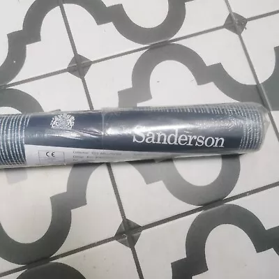 Sanderson 50's Wallpaper - Rya Pinstripe - Blue & White Irregular Stripe X1 Roll • £37.99