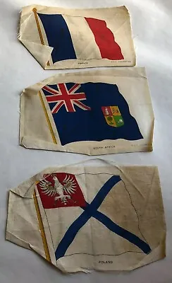 £5 • Buy Three BDV Cigarettes Vintage Silks, Circa 1915, National Flags