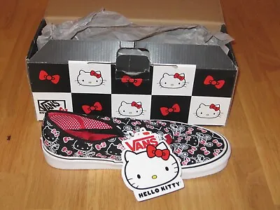 RARE 2011 Sanrio/Hello Kitty Vans Shoes Size Men 8.5/Women 10 Black/Red/Whit NEW • $149.99