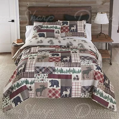 Donna Sharp Wilderness Pine Rustic Country King 3-Piece Comforter Bedding Set • $133