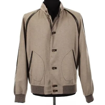 Hettabretz NWD Cashmere Blend Jacket Size 50 (~ L US) In Tan W/ Leather Details • $999.99