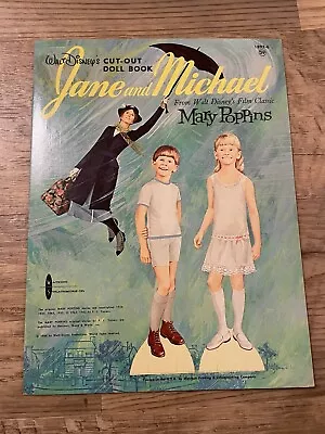 Vintage Walt Disney's Mary Poppins - Jane & Michael Paper Dolls 1964 - UNCUT!! • $42.14