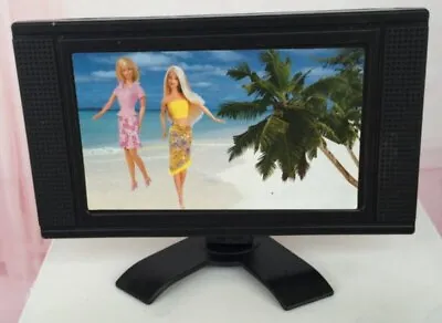 Mini Fake TV For 11.5in Doll Plastic Furniture Flat Screen Detachable LCD TV Toy • £2.75