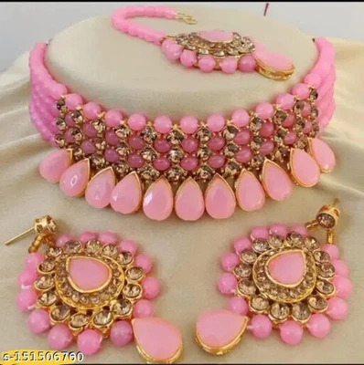 $31.77 • Buy Indian Trending Choker Kundan Necklace Bridal Gold Plated Pearl Jewelry Set