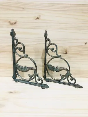 2 Cast Iron MERMAID Brackets Garden Braces Shelf Bracket Corbel Beach Nautical • $22.99