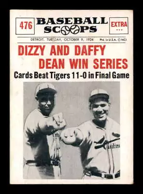 1961 NuCard Scoops #476 Dean Brothers (Dizzy And Daffy) VGEX X2969199 • $4.75