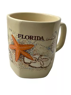 Vintage Florida Hexagon Mug Souvenir Coffee Cup Beach Nautical Shells Decorative • $10