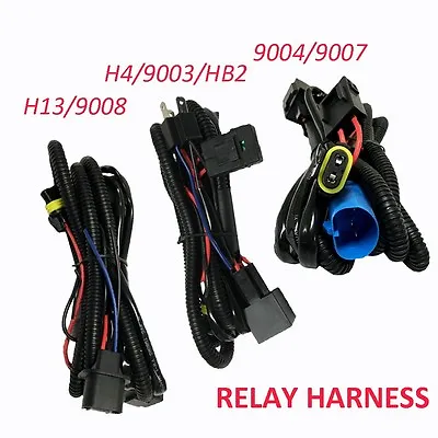$6.98 • Buy Relay Wiring Harness For High/Low Beam HID Xenon Kit For 9004/9007 H4 H13/9008