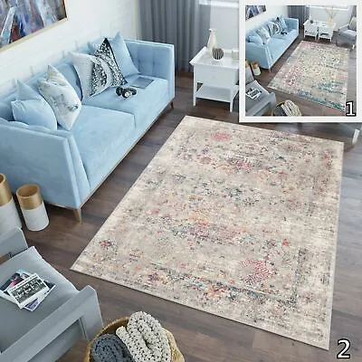 £100.99 • Buy Traditional Rug Vintage Style Distressed Floral New Small Large Living Room Rugs