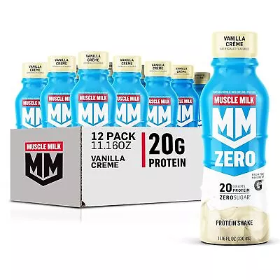 Muscle Milk Zero Protein Shake Vanilla 20g Protein Zero Sugar 100 Calories  • $43.94