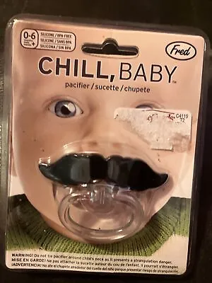 Mustache Pacifier By Fred  Chill Baby  0-6+ Months Silicone. BPA-Free. NEW • $3.99