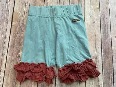 Matilda Jane Size 8 Platinum You And Me Blue Shorties With Rust Ruffles READ B8 • $17.99