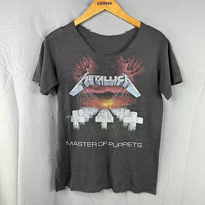 Vintage 80s Metallica Master Of Puppets Album Promo T Shirt Mens SMALL THRASHED • $50