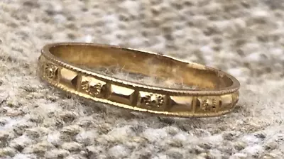 10K Victorian Pattern Child's StackinBand Baby Ring Yellow Gold Size 1.75 • $59.99