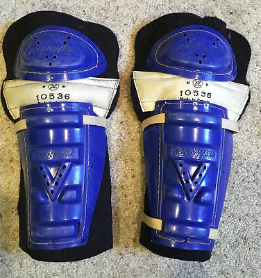 Vintage Winnwell Junior Hockey Shin Pads 13” Made In Canada 10536 • $12