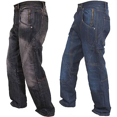 Mens Motorbike Jeans Motorcycle Pants Trousers Reinforced With Protection Lining • $54.29