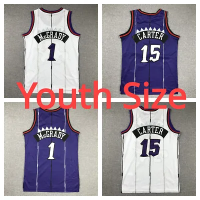 Youth Size Toronto 15# Vince Carter 1# Tracy Mcgrady Basketball Jersey Stitched • $22.99