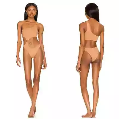 L Space Revolve One Piece Swimsuit Bikini Tessa Cutout Ring One Shoulder Nude M  • $99