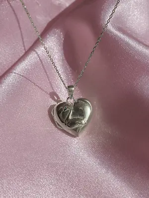 Swan Princess Odette Locket Heart Necklace 925 Sterling Silver Silver Plated • $49