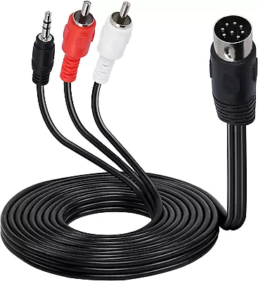 Din 8 Pin To RCA 3.5Mm Midi Cable 8 Pin DIN Male Plug To 2Rca/3.5Mm Male TRS St • $21