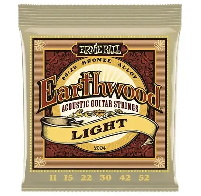 Ernie Ball 2004 Earthwood Light Acoustic Guitar Strings 80/20 Bronze - 11-52 • $10.95