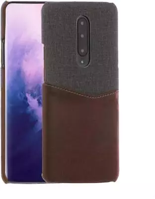 Card Wallet Plastic Phone Case With OnePlus7 Pro Fabric Texture-Brown • $43.95