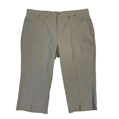 $21.20 • Buy Simon Chang Beige Capri Pants Womens Plus 20 Outdoor Hiking Front Split Cropped