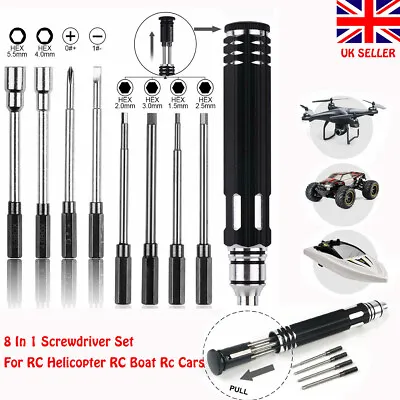 £15.99 • Buy 8 In 1 Hex Screwdrivers Set Repair Tool Kit For RC Helicopter Boat Car Drone Toy