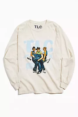 TLC Long Sleeve Vintage Wash T-Shirt Rap Hip Hop 90s Men's Size Small NEW • $29.94