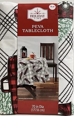 Holiday Time PEVA Christmas Red Truck  Round 70 Inch Tablecloth New • $10.36