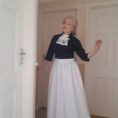 Long White Skirt Victorian Edwardian Regency Fancy Dress Costume M 10-14 New • £23.99