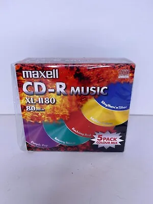 £9.95 • Buy Maxell CD-R Music XL-1180 Audio 80 Mins NEW 5 Pack Colour Mix Recordable Disc