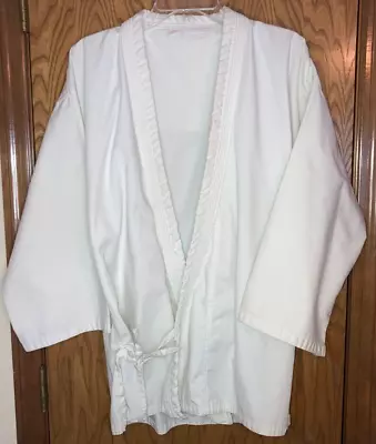 White Martial Arts Uniform Top Drawstring Close Size Medium/Large Vintage • $10.99