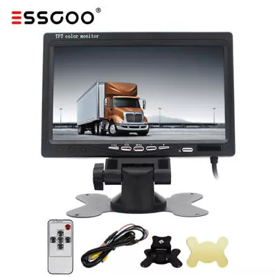 ESSGOO 7  LCD Monitor Rear View Display For Car Reverse Camera Parking Backup • £40.95