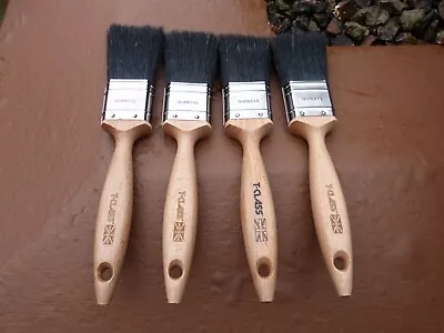 4 Harris Hamilton Perfection 1.5  Paint Brushes Pure Black Bristle BRITISH MADE • £20