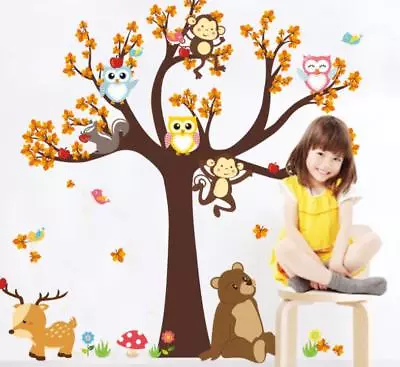 US STOCK Wall Sticker Owls Monkey Tree Kids Nursery Baby Children's Room Decal • $7.99