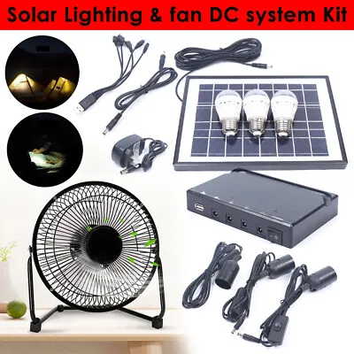 Solar Generator Outdoor Power Mini Solar Panel LED Lighting System With 3 Bulbs • $53