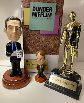 The Office NBC Custom Michael Scott Bobble Head W Box Dwight & Dundee Award Lot • $79.99