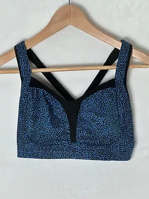 Lululemon Ta Ta Tamer Sports Bra Blue Black Wire Free Full Support Fits XXS/4 • $19.88