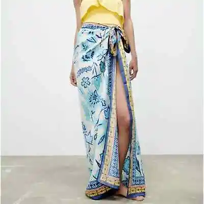 NWT Zara Printed Satin Effect Maxi Scarf Size Medium • $38.40