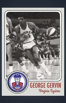 George Gervin Virginia Squires Aba Spurs Custom Made Retro Style Art Card • $14.99