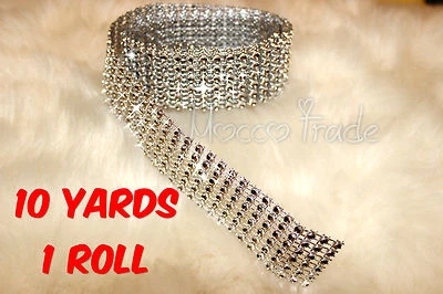 £5.58 • Buy 9m Length Silver Diamante/ Diamonte Rhinestone Effect Mesh Ribbon Cake Trim