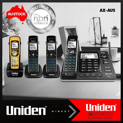 Uniden – Xdect8355+3wp Four Handset Cordless Phone + Answering Machine Bt & Usb • $229.95