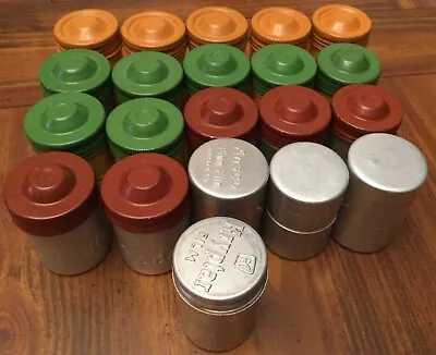 21 Vintage Kodak Ansco Kryptar Metal 35mm Film Canisters No Rust Contains Film • $59.95