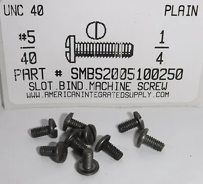 #5-40x1/4 Binding Head Slotted Machine Screws Steel Plain (150) • $10.25