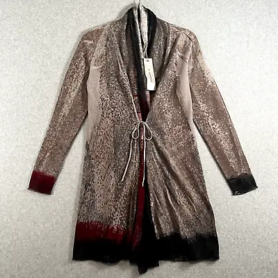 D. Exterior Womens M Misto Wool And Cashmere Long Cardigan Brown Red Gray NWT • $130